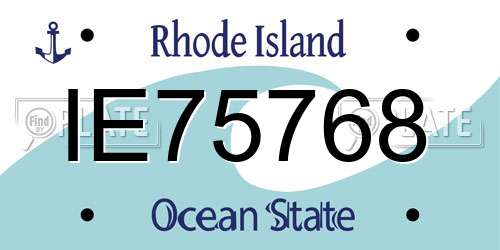IE75768 Rhode Island License Plate