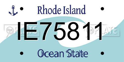 IE75811 Rhode Island License Plate