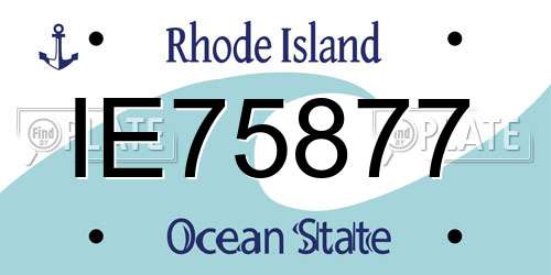 IE75877 Rhode Island License Plate