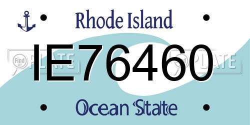 IE76460 Rhode Island License Plate