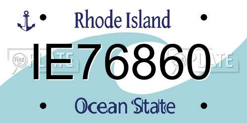 IE76860 Rhode Island License Plate