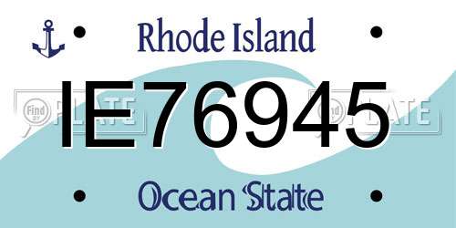 IE76945 Rhode Island License Plate