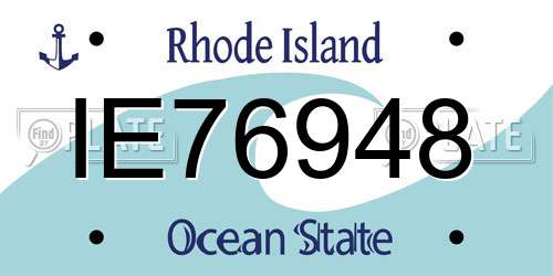 IE76948 Rhode Island License Plate