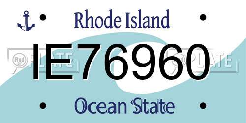 IE76960 Rhode Island License Plate