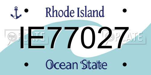 IE77027 Rhode Island License Plate