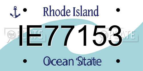 IE77153 Rhode Island License Plate