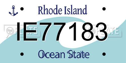 IE77183 Rhode Island License Plate