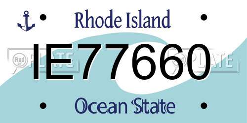 IE77660 Rhode Island License Plate