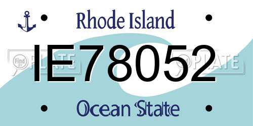 IE78052 Rhode Island License Plate
