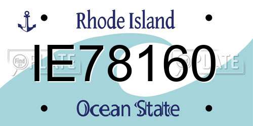 IE78160 Rhode Island License Plate