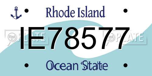 IE78577 Rhode Island License Plate