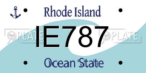 IE787 Rhode Island License Plate