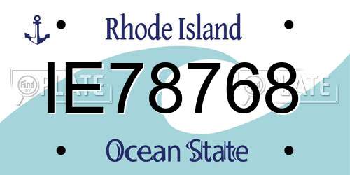 IE78768 Rhode Island License Plate