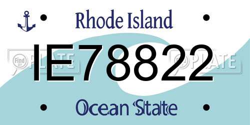 IE78822 Rhode Island License Plate