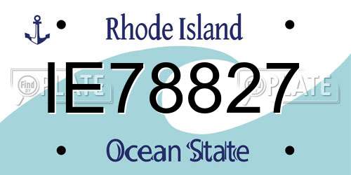 IE78827 Rhode Island License Plate