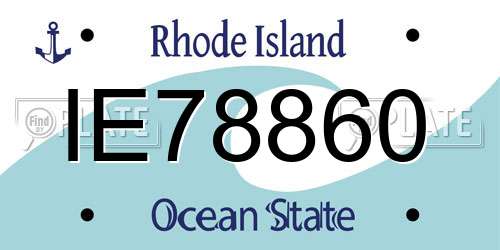 IE78860 Rhode Island License Plate