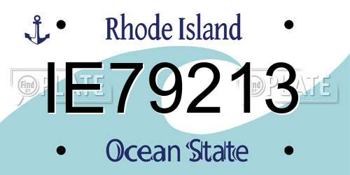 IE79213 Rhode Island License Plate