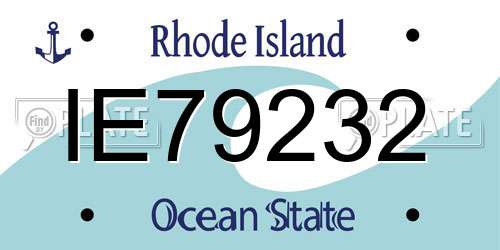 IE79232 Rhode Island License Plate