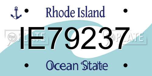 IE79237 Rhode Island License Plate