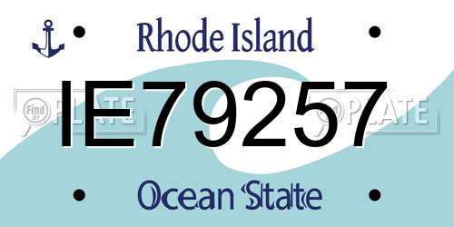 IE79257 Rhode Island License Plate
