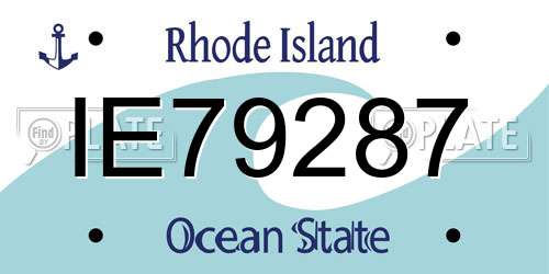 IE79287 Rhode Island License Plate