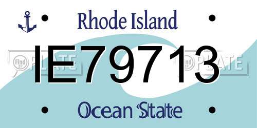 IE79713 Rhode Island License Plate