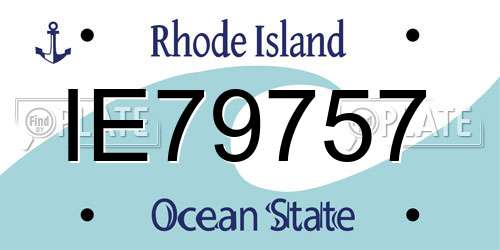 IE79757 Rhode Island License Plate