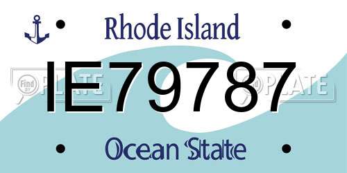 IE79787 Rhode Island License Plate