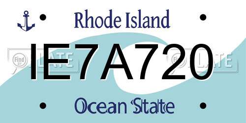 IE7A720 Rhode Island License Plate