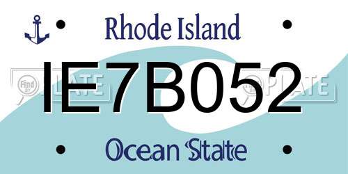 IE7B052 Rhode Island License Plate