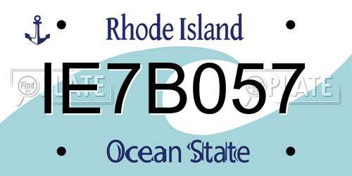 IE7B057 Rhode Island License Plate