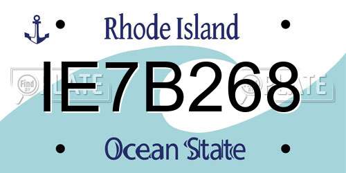 IE7B268 Rhode Island License Plate