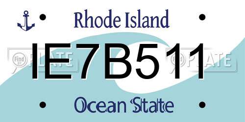 IE7B511 Rhode Island License Plate