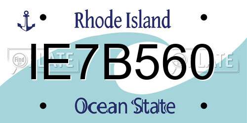 IE7B560 Rhode Island License Plate