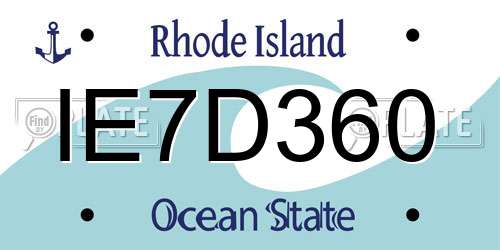 IE7D360 Rhode Island License Plate