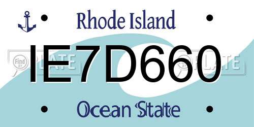 IE7D660 Rhode Island License Plate
