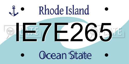 IE7E265 Rhode Island License Plate