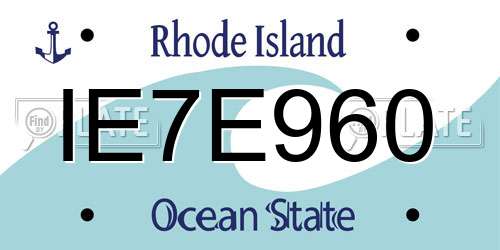 IE7E960 Rhode Island License Plate