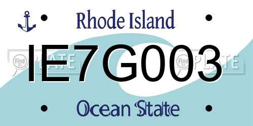 IE7G003 Rhode Island License Plate