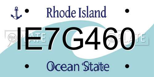 IE7G460 Rhode Island License Plate