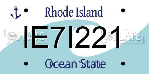 IE7I221 Rhode Island License Plate