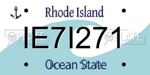 IE7I271 Rhode Island License Plate