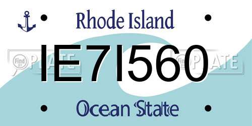IE7I560 Rhode Island License Plate