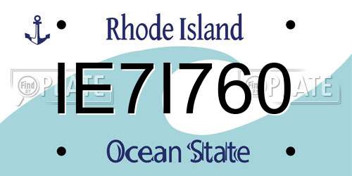 IE7I760 Rhode Island License Plate