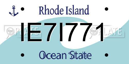 IE7I771 Rhode Island License Plate