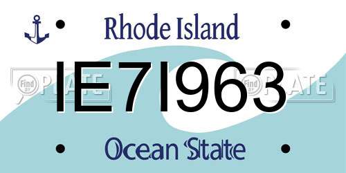 IE7I963 Rhode Island License Plate