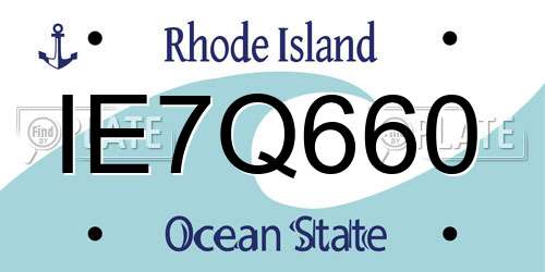 IE7Q660 Rhode Island License Plate