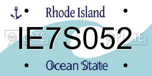 IE7S052 Rhode Island License Plate