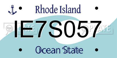 IE7S057 Rhode Island License Plate