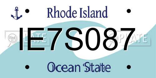 IE7S087 Rhode Island License Plate